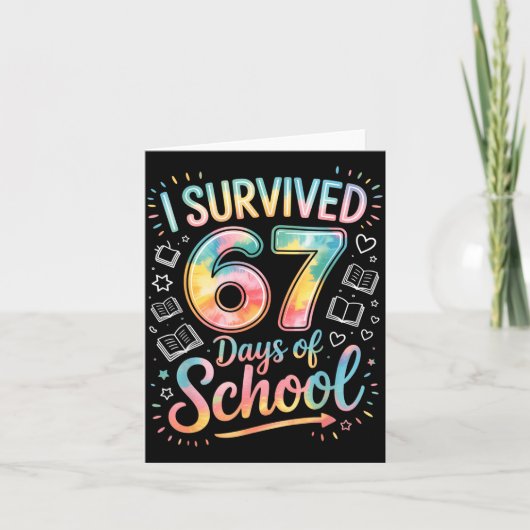Carte I Survived 67 Days Of School Celebration (Devant)