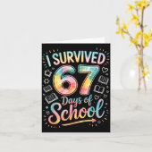 Carte I Survived 67 Days Of School Celebration (Fleur jaune)