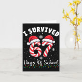 Carte I Survived 67 Days Of School Christmas Candy Cane  (Fleur jaune)