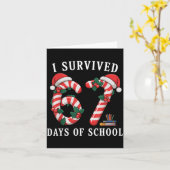 Carte I Survived 67 Days Of School Christmas Candy Cane  (Fleur jaune)