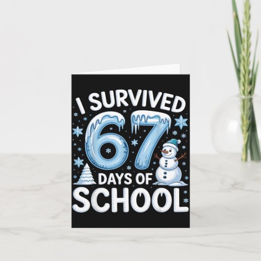Carte I Survived 67 Days Of School Christmas Candy Cane (Devant)