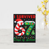 Carte I Survived 67 Days Of School Christmas Candy Cane (Fleur jaune)