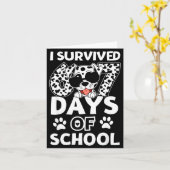 Carte I Survived 67 Days Of School Dabbing Dalmatian Dog (Fleur jaune)