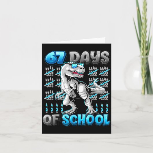 Carte I Survived 67 Days Of School Funny 67 Meme Dinosau (Devant)