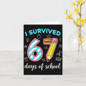 Carte I Survived 67 Days Of School Funny 67 Meme Teacher (Fleur jaune)