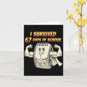 Carte I Survived 67 Days Of School Funny 67 Teachers Stu (Fleur jaune)