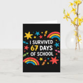 Carte I Survived 67 Days Of School Funny 67 Teachers Stu (Fleur jaune)