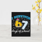 Carte I Survived 67 Days Of School Funny 67 Teachers Stu (Fleur jaune)