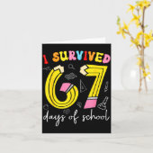 Carte I Survived 67 Days Of School Funny 6 7 Meme Teache (Fleur jaune)