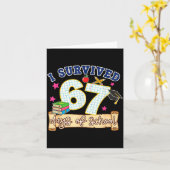 Carte I Survived 67 Days Of School Funny 6 7 Meme Teache (Fleur jaune)