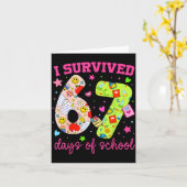 Carte I Survived 67 Days Of School Funny Camouflage Boy (Fleur jaune)