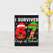 Carte I Survived 67 Days Of School Funny Elf Christmas S (Fleur jaune)