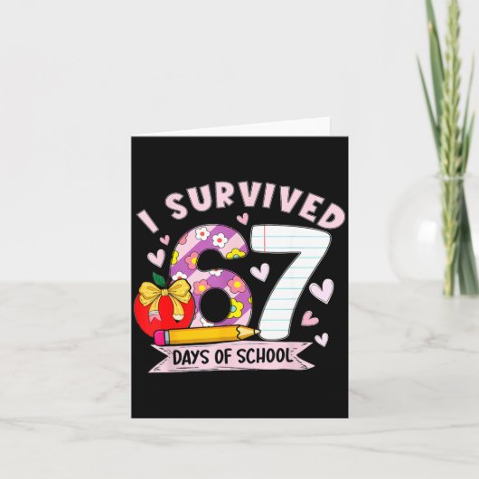 Carte I Survived 67 Days Of School Funny Leopard Student (Devant)