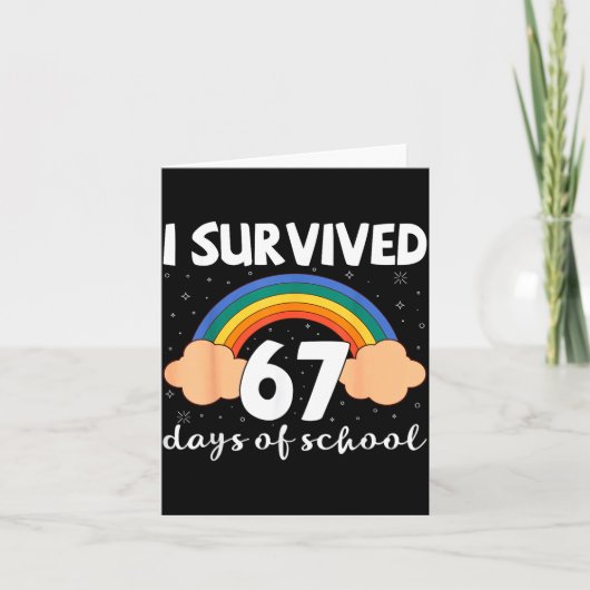 Carte I Survived 67 Days Of School Funny Meme Student Te (Devant)