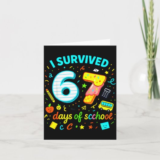 Carte I Survived 67 Days Of School Funny Meme Teacher St (Devant)