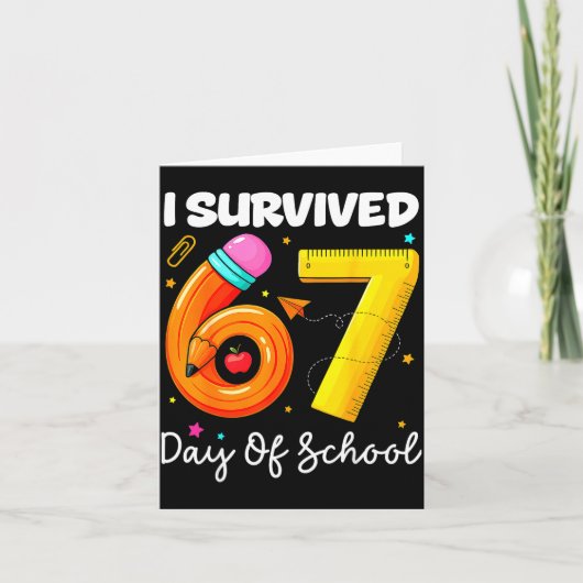 Carte I Survived 67 Days Of School Funny Meme Teacher St (Devant)