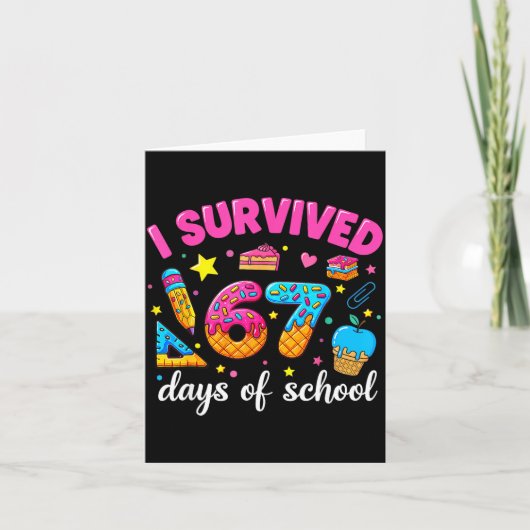 Carte I Survived 67 Days Of School Funny Meme Teacher St (Devant)