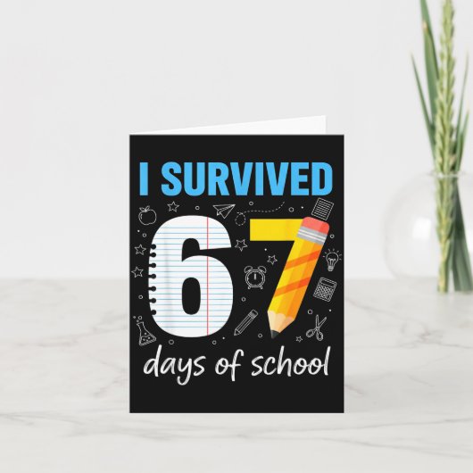 Carte I Survived 67 Days Of School Funny Meme Teacher St (Devant)