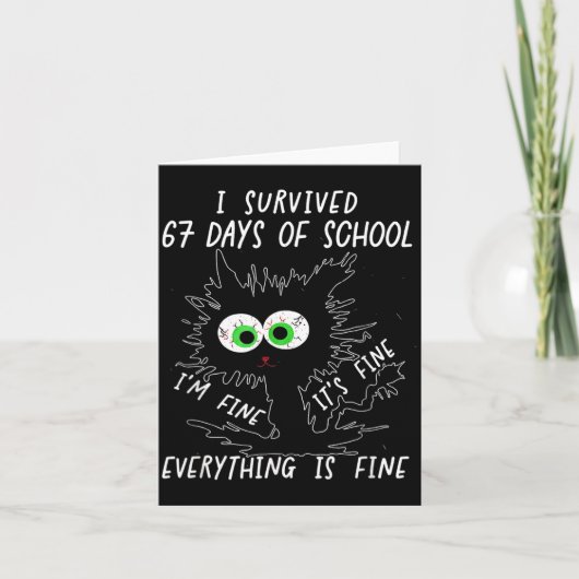 Carte I Survived 67 Days Of School Funny Six Seven (Devant)