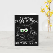 Carte I Survived 67 Days Of School Funny Six Seven (Fleur jaune)