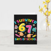 Carte I Survived 67 Days Of School Funny Six Seven Meme  (Fleur jaune)