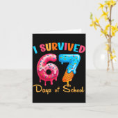 Carte I Survived 67 Days Of School Funny Six Seven Meme (Fleur jaune)
