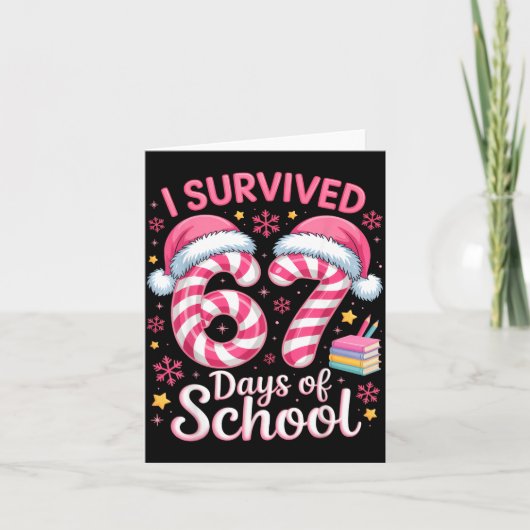 Carte I Survived 67 Days Of School Funny Student Winter  (Devant)