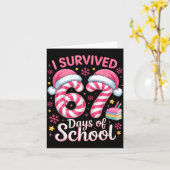 Carte I Survived 67 Days Of School Funny Student Winter  (Fleur jaune)