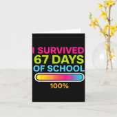 Carte I Survived 67 Days Of School Gamer School Meme Boy (Fleur jaune)