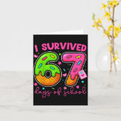 Carte I Survived 67 Days Of School Ice Cream Drip Boy Gi (Fleur jaune)