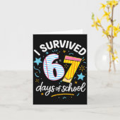 Carte I Survived 67 Days Of School Six Seven  (Fleur jaune)