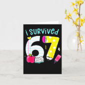 Carte I Survived 67 Days Of School Six Seven Meme Teache (Fleur jaune)