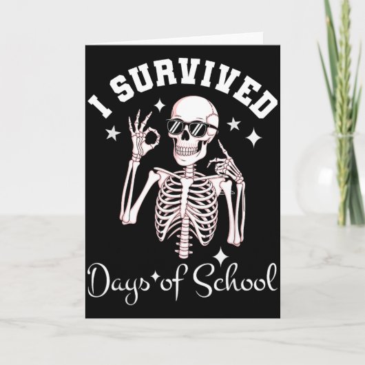 Carte I Survived 67 Days Of School Skeleton Student Teac (Devant)