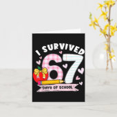 Carte I Survived 67 Days Of School Student Humor Design (Fleur jaune)
