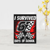 Carte I Survived 67 Days Of School Students Teachers 100 (Fleur jaune)