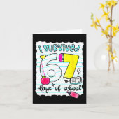 Carte I Survived 67 Days Of School Teacher Student Six S (Fleur jaune)