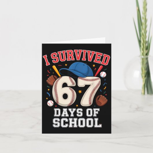 Carte I Survived 67 Days Of School Teachers Students Bas (Devant)