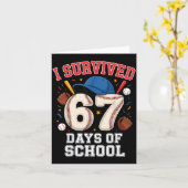 Carte I Survived 67 Days Of School Teachers Students Bas (Fleur jaune)