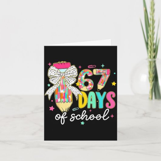 Carte I Survived 67 Days Of School Teachers Students Fun (Devant)