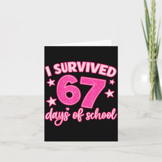 Carte I Survived 67 Days Of School Teachers Students Six (Devant)