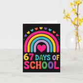 Carte I Survived 67 Days Of School Tie Die Rainbow Lover (Fleur jaune)