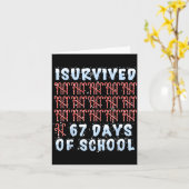 Carte I Survived 67 Days Of School Xmas Candy Cane Tally (Fleur jaune)