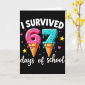Carte I Survived 67th Days School Drip Ice Cream Funny 6 (Fleur jaune)