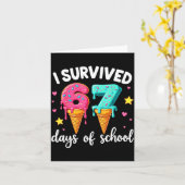 Carte I Survived 67th Days School Drip Ice Cream Funny 6 (Fleur jaune)
