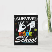 Carte I Survived 6 7 Days Of School With Hands Funny Mem (Devant)