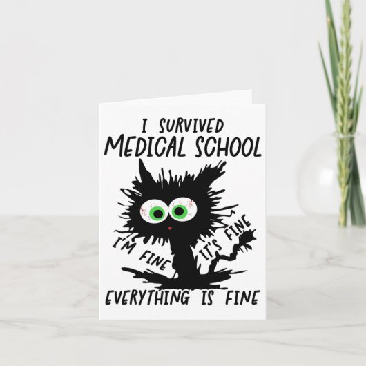 Carte I Survived Med School Graduation 2025 (Devant)
