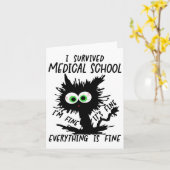 Carte I Survived Med School Graduation 2025 (Fleur jaune)