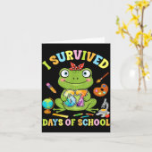 Carte I Survived Six Seven Days Of School Cute Frog Stud (Fleur jaune)