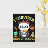 Carte I Survived Six Seven Days Of School Cute Panda Stu (Fleur jaune)