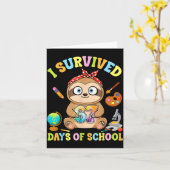 Carte I Survived Six Seven Days Of School Cute Sloth Stu (Fleur jaune)